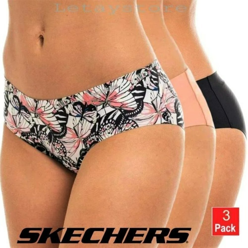 NWT Skechers 3-Pack Super Soft Brushed Bonded No-show Hipster Panties